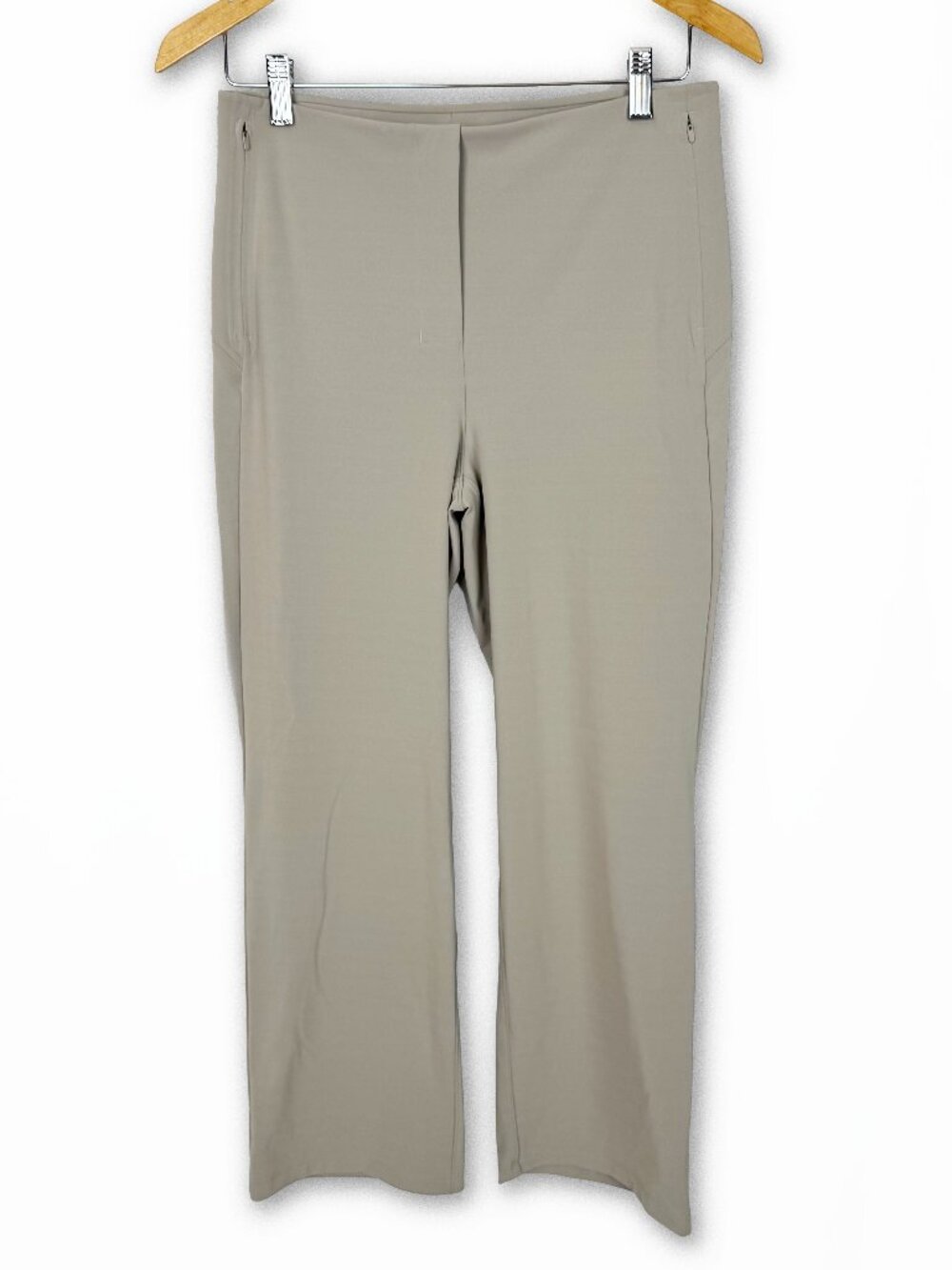 Lululemon Smooth Fit Cropped High Rise Flared Pants Beige Riverstone Size 10